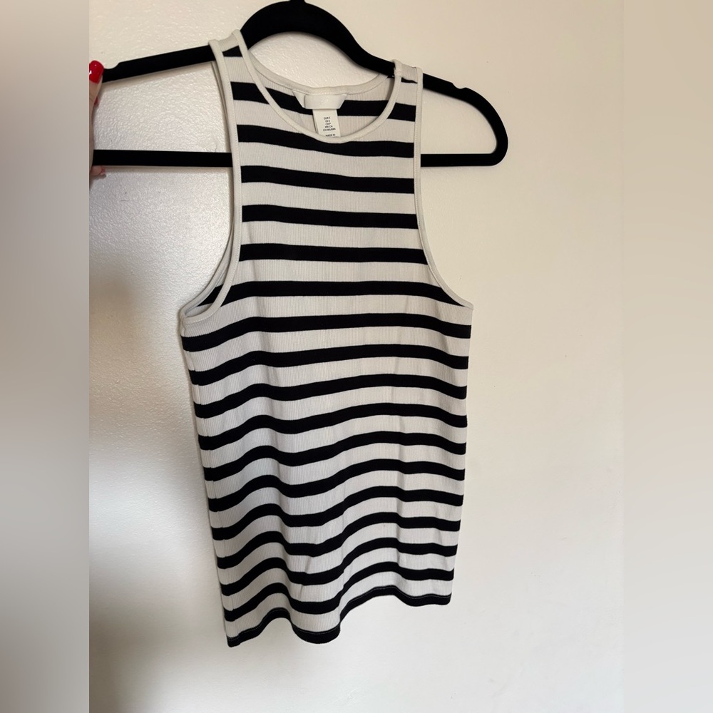 NWOT Striped Black and White Women's Tank Top